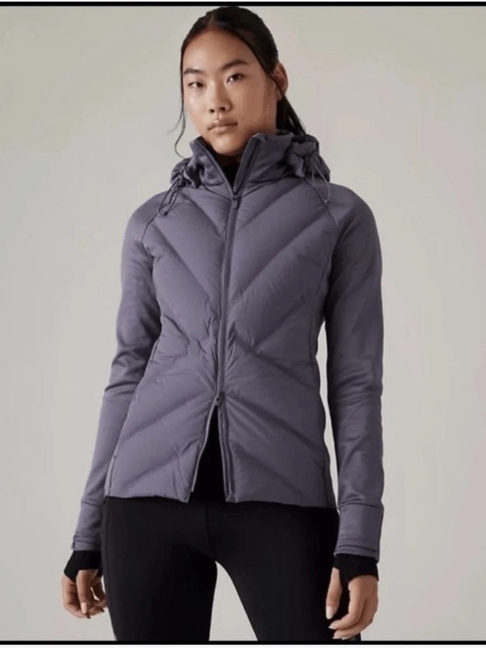 Athleta Inlet Women's Quilted Hooded Jacket - Nightfall Purple